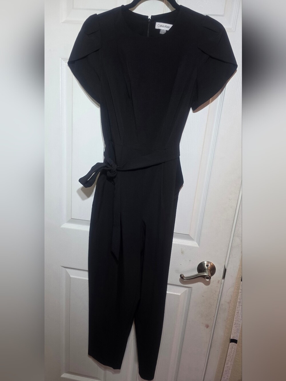 Calvin Klein Women’s Black Tie Waist Jumpsuit Size 2 Short Sleeve. - Picture 7 of 7